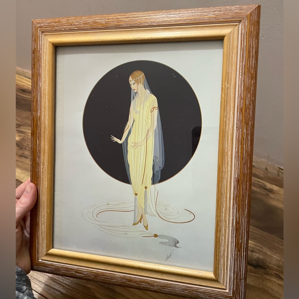 “Devotion” by Erté Print - Framed Vintage